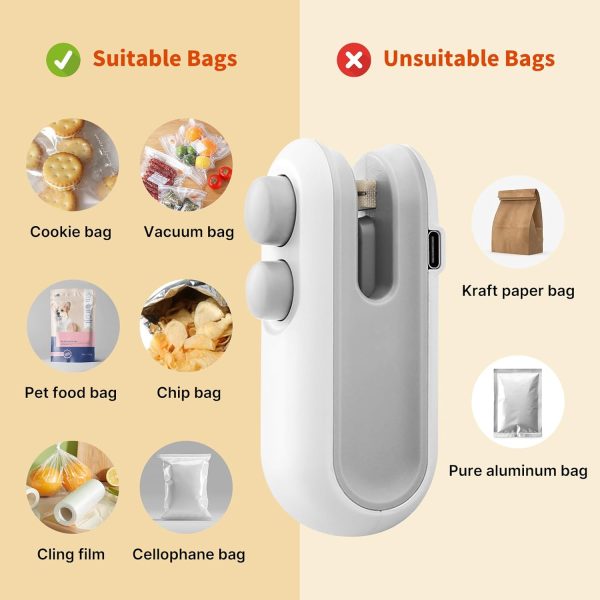 Mini Heat Sealing Machine 2 In 1 Cutting And Sealer Usb Rechargeable