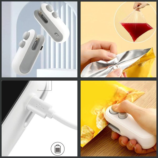 Mini Heat Sealing Machine 2 In 1 Cutting And Sealer Usb Rechargeable