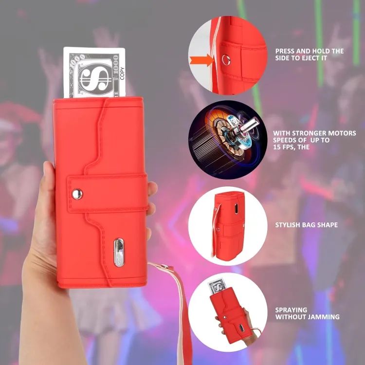 Money Gun Paper Spary Machine Toy Gun Money Gun with 100 Pcs Play Money Cash