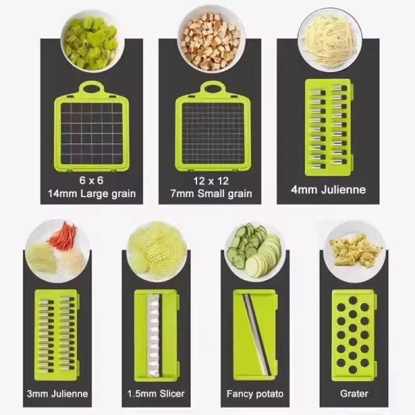 Vegetable Slicer 16 In 1 Multifunctional Cutter Shredders Slicer.
