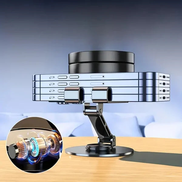 Mobile Phone , Desktop & Tablet Holder for Desk, Stainless Steel Strong & 360° Adjustable & Foldable